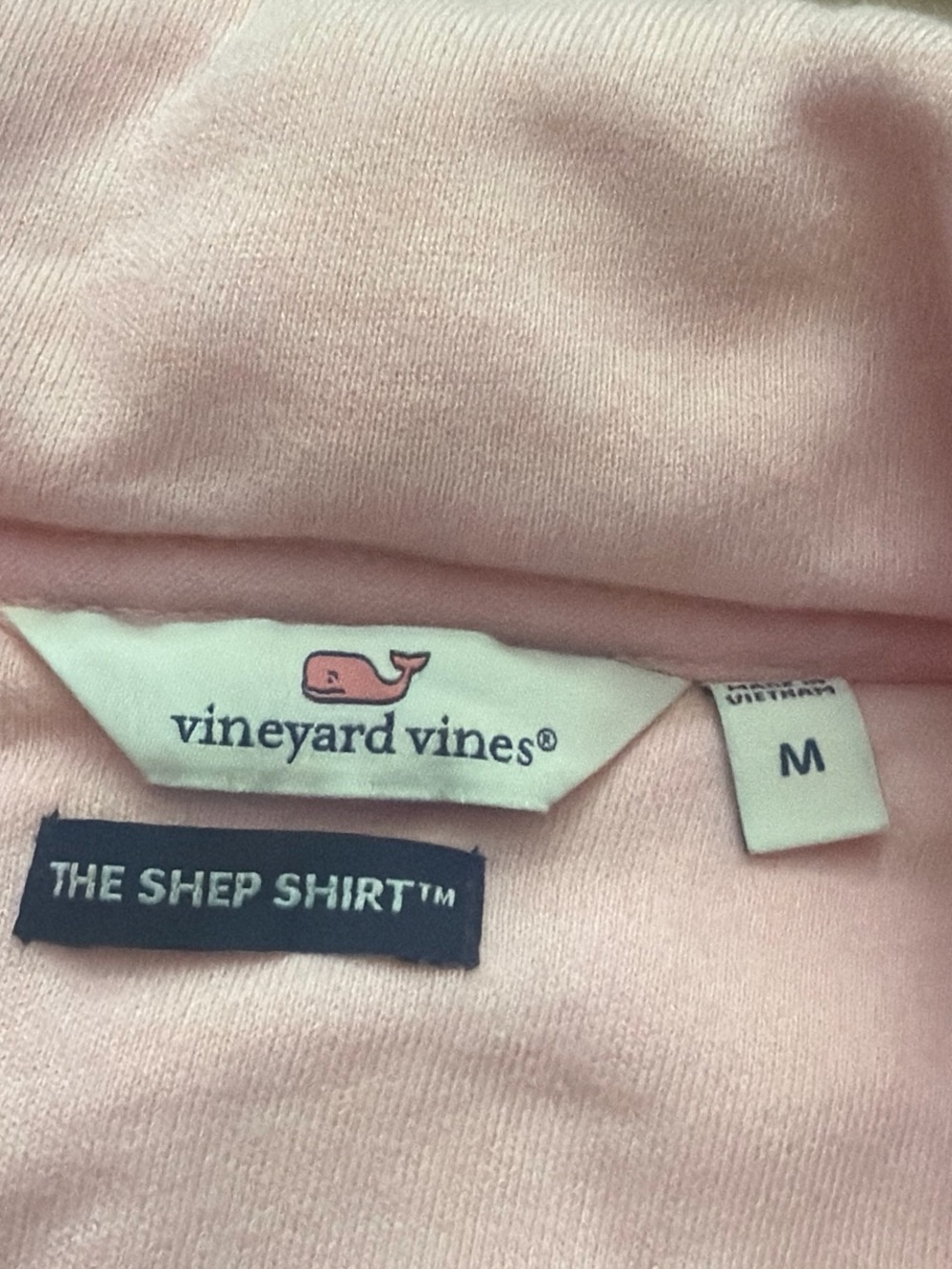 Vineyard Vines Light Pink Quarter-Zip Fleece Pullover - Picture 3 of 3
